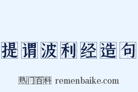 提谓波利经造句是什么意思的图片